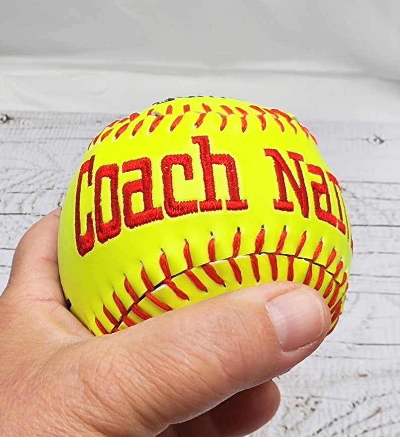 Coaches,Mother's Day,Father's Day Gift//Custom Personalized Embroidered Softball // Softball Gift// Keepsake ball // Coach gift// Memorabilia