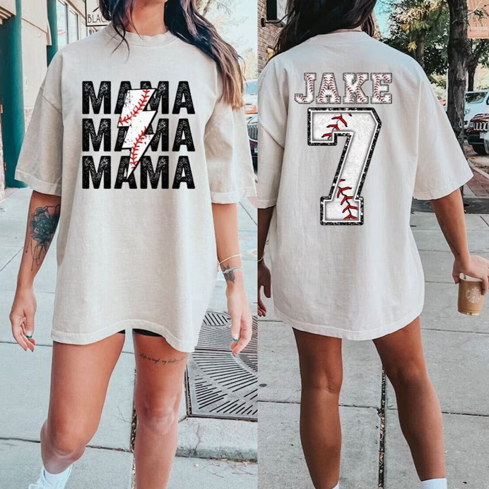 Custom Baseball  Mom Shirt, Mom Baseball Tee,Sports Mom Tee