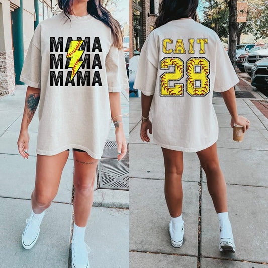 Custom Softball  Mom Shirt, Sports Mom Tee