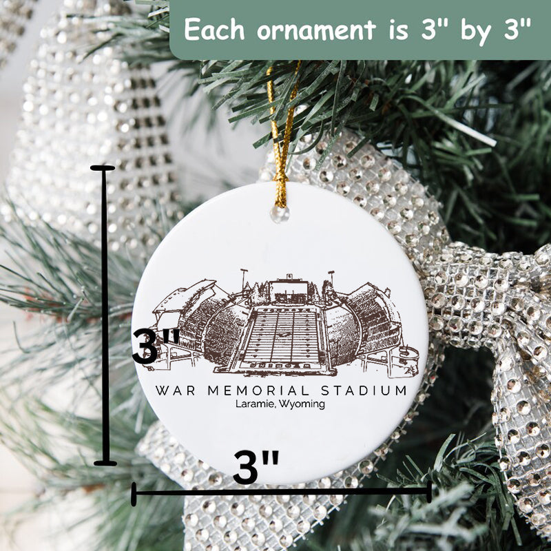 War Memorial Stadium - Wyoming Cowboys football,College Football Ceramic Christmas Ornament