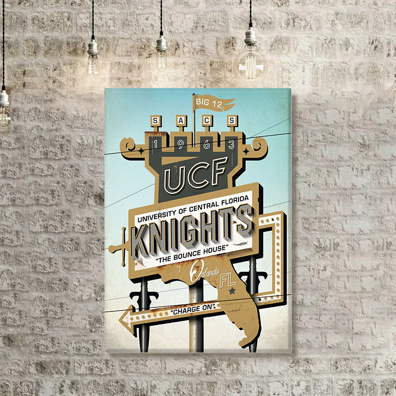 UCF Knights College Football Team Vintage Poster/Canvas/Frame