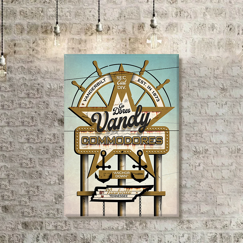 Vanderbilt Commodores Football Team Vintage Poster/Canvas/Frame