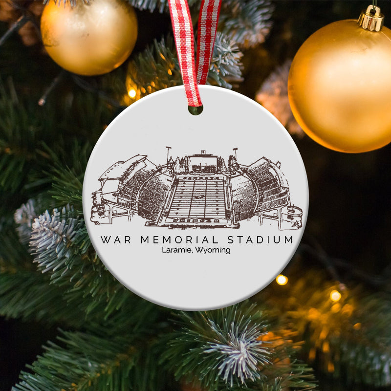 War Memorial Stadium - Wyoming Cowboys football,College Football Ceramic Christmas Ornament