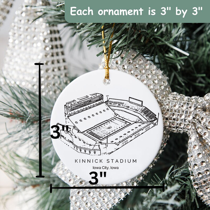 Kinnick Stadium - Iowa Hawkeyes football,College Football Ceramic Christmas Ornament