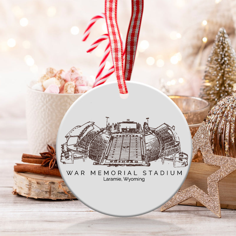 War Memorial Stadium - Wyoming Cowboys football,College Football Ceramic Christmas Ornament