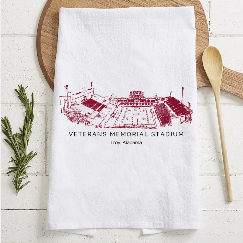 Veterans Memorial Stadium - Troy Trojans football,College Football Tea Towel