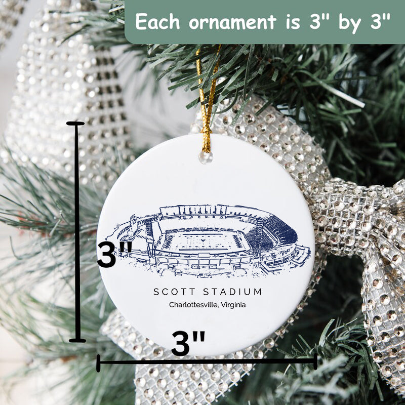 Scott Stadium - Virginia Cavaliers football,College Football Ceramic Christmas Ornament