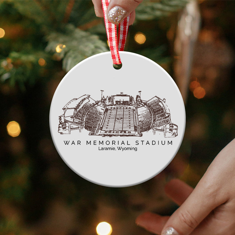 War Memorial Stadium - Wyoming Cowboys football,College Football Ceramic Christmas Ornament