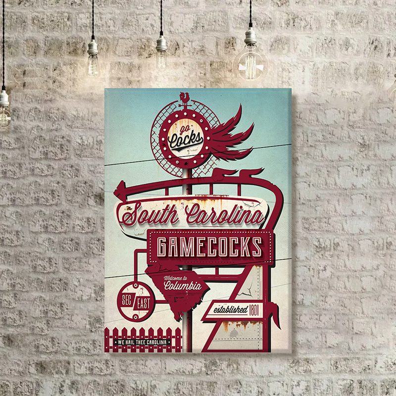 South Carolina Gamecocks College Football Team Vintage Poster/Canvas/Frame