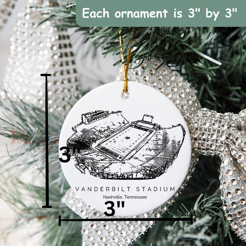 Vanderbilt Stadium - Vanderbilt Commodores football,College Football Ceramic Christmas Ornament