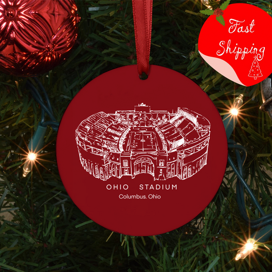 Ohio Stadium - Ohio State Buckeyes football, College Football Ceramic Christmas Ornament