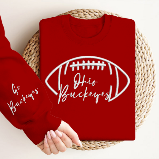 Embroidered Ohio Go Buckeyes Game Day Shirt, Tis The Season Shirt, Embroidered Fall Shirt, Touchdown Football Shirt Sweatshirt