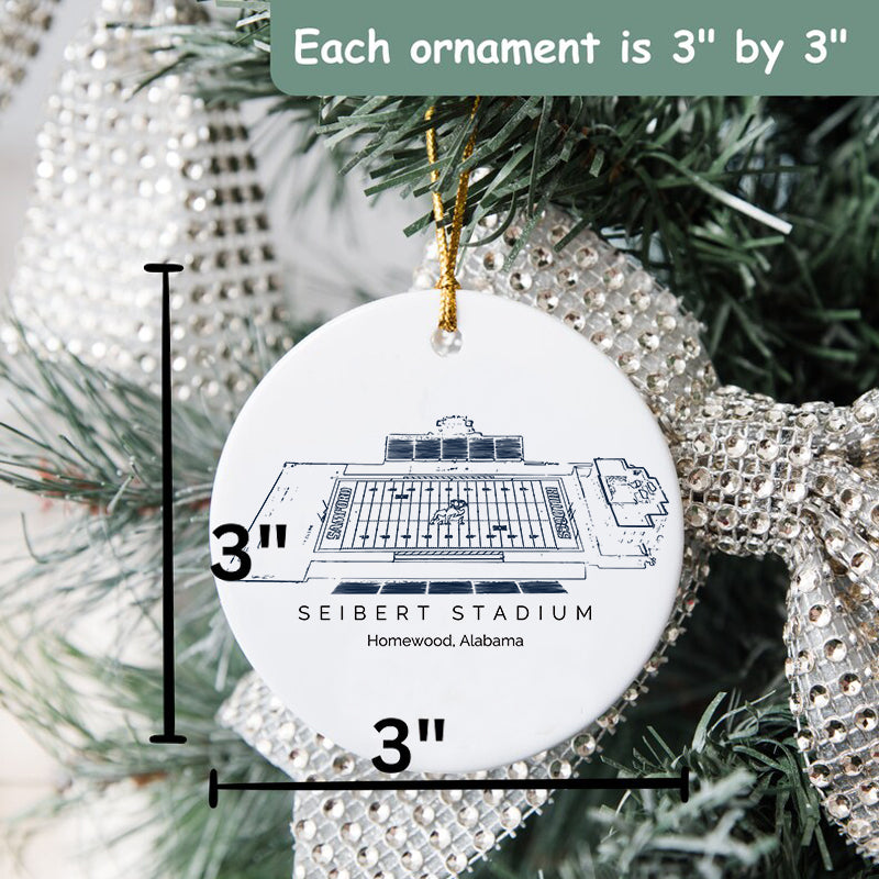 Seibert Stadium - Samford Bulldogs football,College Football Ceramic Christmas Ornament