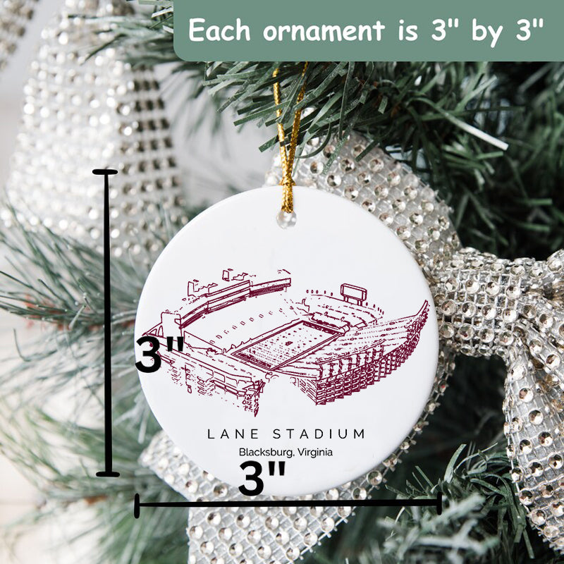 Lane Stadium - Virginia Tech Hokies football,College Football Ceramic Christmas Ornament