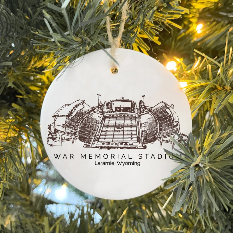 War Memorial Stadium - Wyoming Cowboys football,College Football Ceramic Christmas Ornament