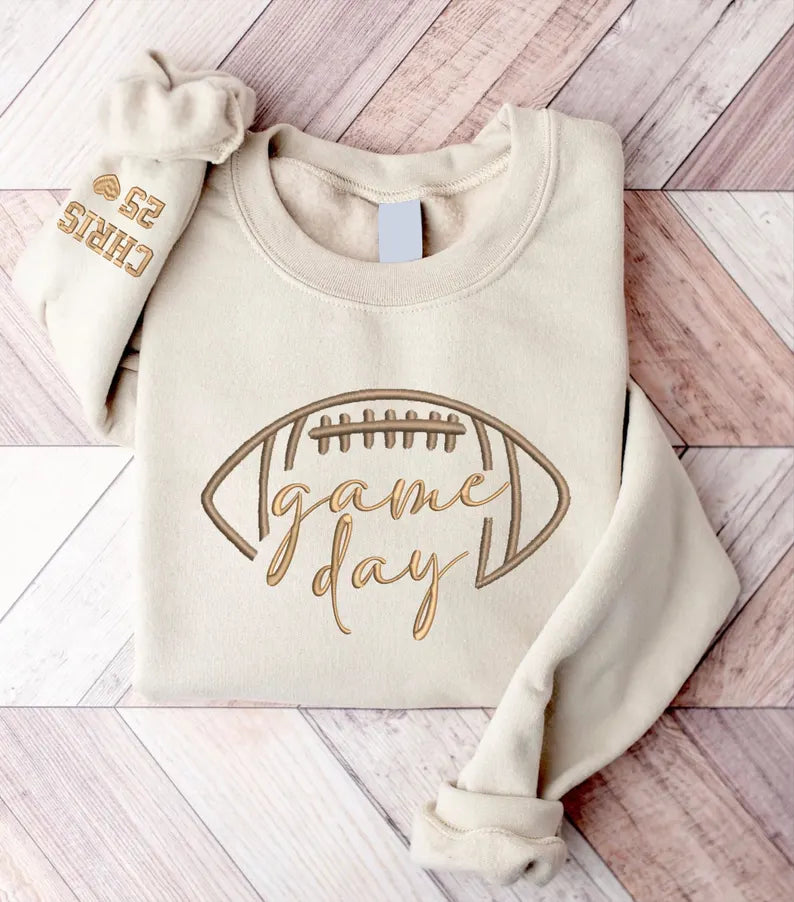 Embroidered Game Day Shirt, Tis The Season Shirt, Embroidered Fall Shirt, Touchdown Football Soccer Volleyball basketball Shirt Sweatshirt