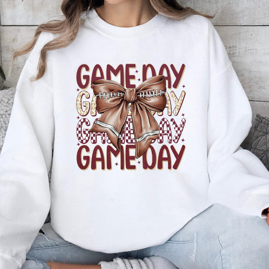 Florida State Seminoles football Game Day Football Bow-Knot Sweatshirt