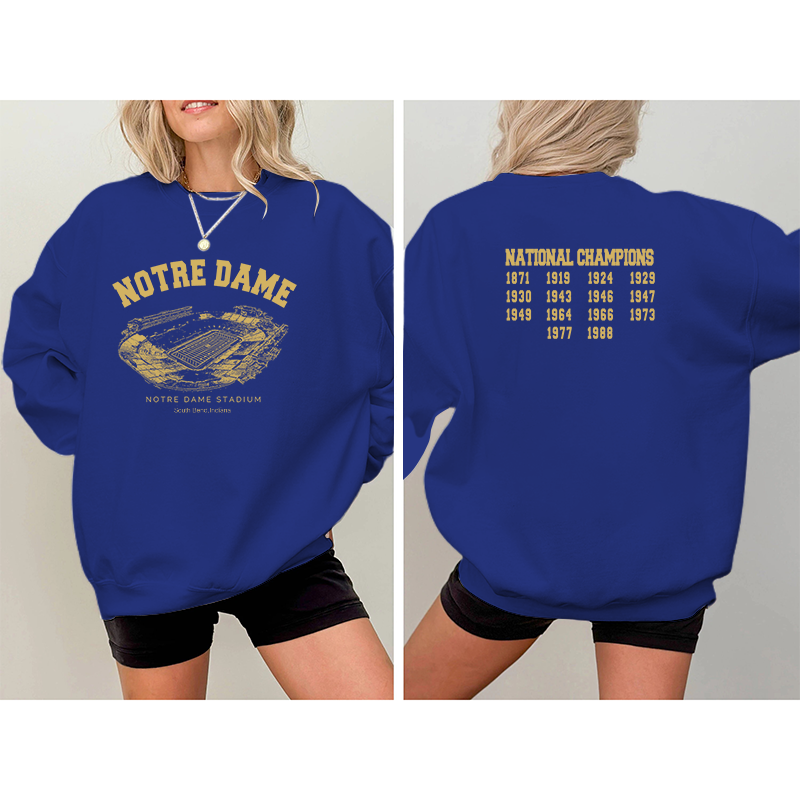 Notre Dame Stadium - University of Notre Dame, Champion Crewneck Sweatshirt