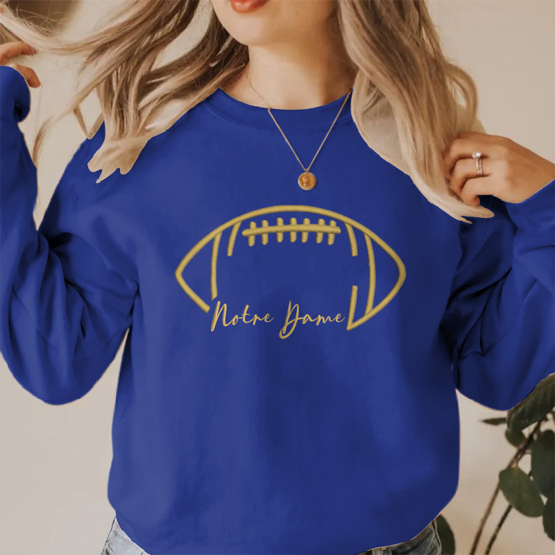 Embroidered Notre Dame Go Irish Game Day Shirt, Tis The Season Shirt, Embroidered Fall Shirt, Touchdown Football Shirt Sweatshirt