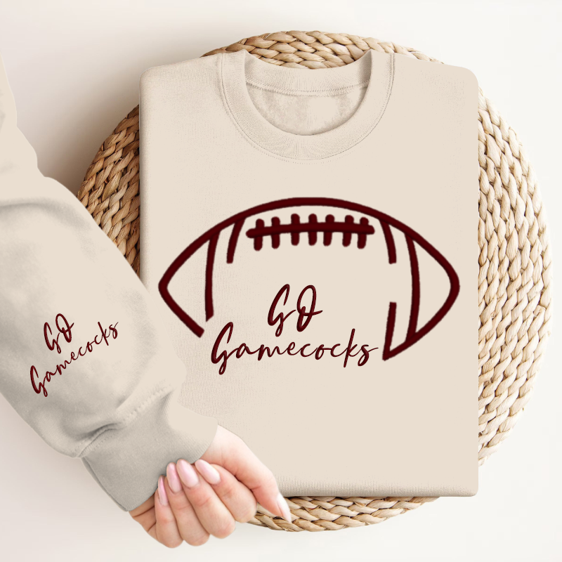 Embroidered GO Gamecocks Game Day Shirt, Tis The Season Shirt, Embroidered Fall Shirt, Touchdown Football Shirt Sweatshirt