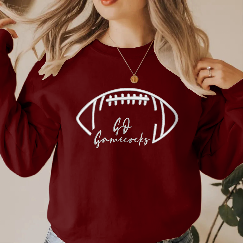 Embroidered GO Gamecocks Game Day Shirt, Tis The Season Shirt, Embroidered Fall Shirt, Touchdown Football Shirt Sweatshirt