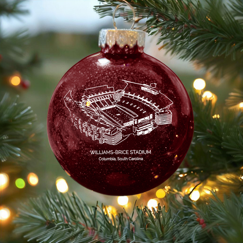 Personalized Williams–Brice Stadium - South Carolina Gamecocks football Christmas Glitter Ornament Ball, Xmas Football Stadium Ball