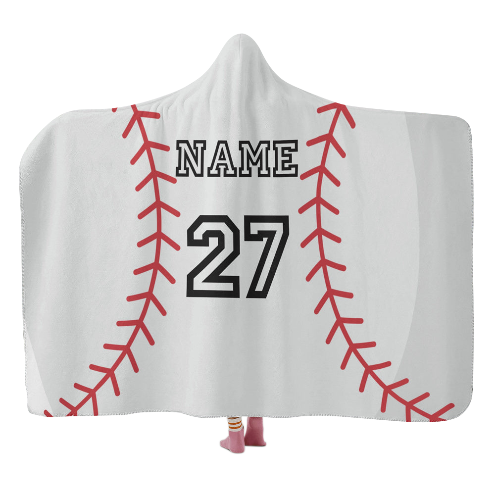 Personalized Customized Baseball Hooded Blanket Personalized Gift