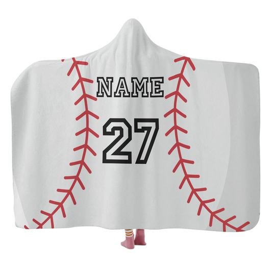 Personalized Customized Baseball Hooded Blanket Personalized Gift