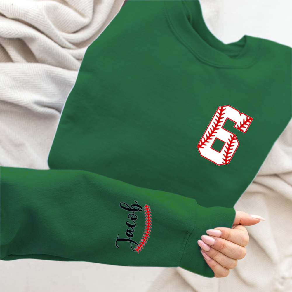 Baseball Stitch Sweatshirt, Custom Baseball Mom Sweatshirt, Baseball Number Sweatshirt, Your Name Baseball Sweatshirt, Baseball Season