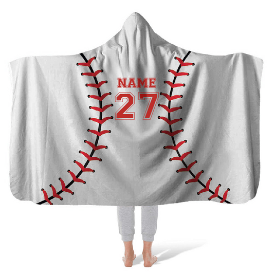 Hooded Fleece Blanket: Baseballs