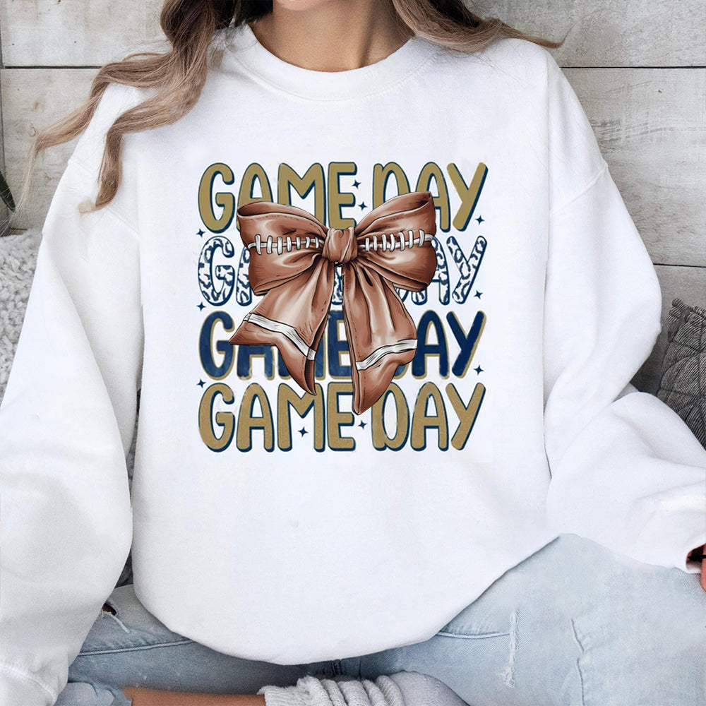 Georgia Tech Yellow Jackets football Game Day Football Bow-Knot Sweatshirt