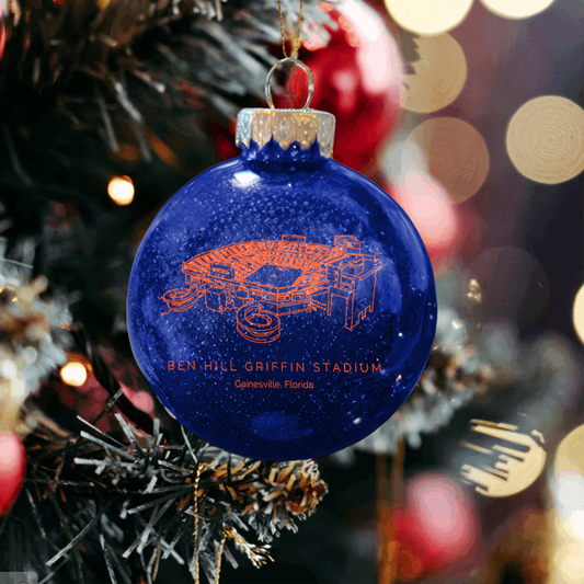 Personalized Ben Hill Griffin Stadium - Florida Gators football Christmas Glitter Ornament Ball, Xmas Football Stadium Ball