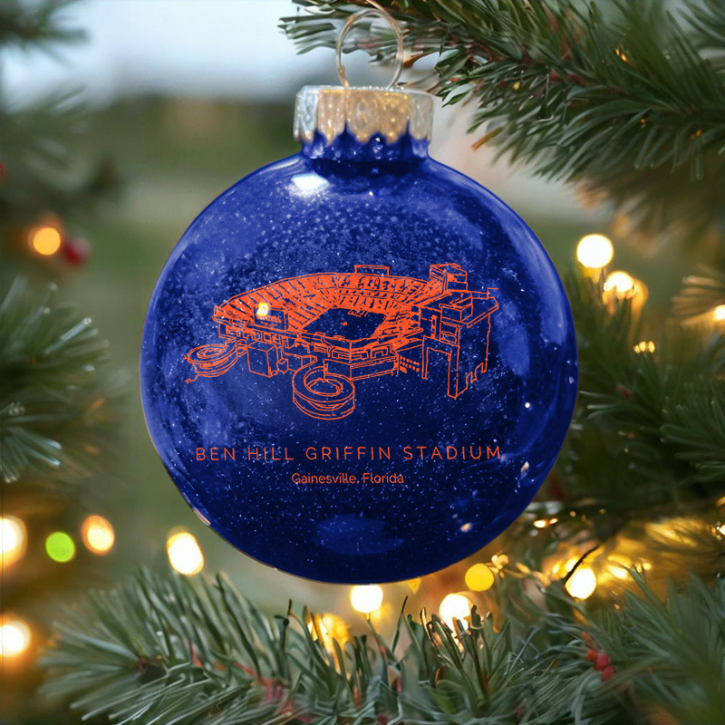 Personalized Ben Hill Griffin Stadium - Florida Gators football Christmas Glitter Ornament Ball, Xmas Football Stadium Ball