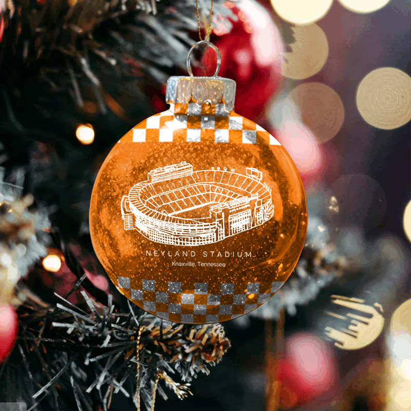 Personalized Neyland Stadium - Tennessee Volunteers football Christmas Glitter Ornament Ball, Xmas Football Stadium Ball