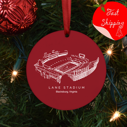 Lane Stadium - Virginia Tech Hokies football,College Football Ceramic Christmas Ornament