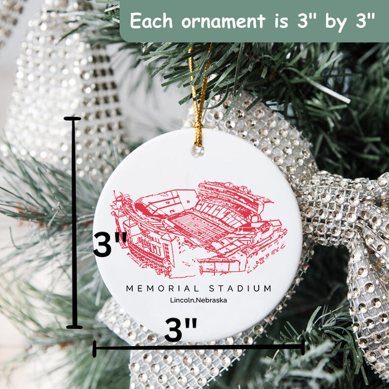 Memorial Stadium (Lincoln) - Nebraska Cornhuskers football,College Football Ceramic Christmas Ornament