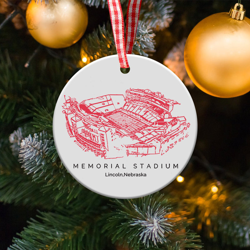 Memorial Stadium (Lincoln) - Nebraska Cornhuskers football,College Football Ceramic Christmas Ornament