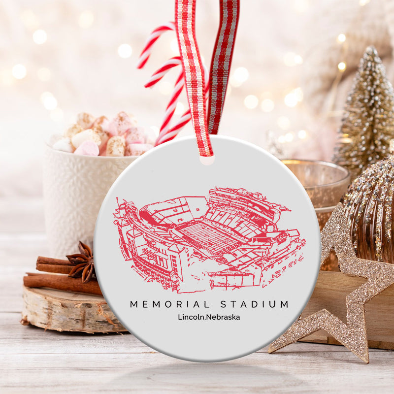 Memorial Stadium (Lincoln) - Nebraska Cornhuskers football,College Football Ceramic Christmas Ornament