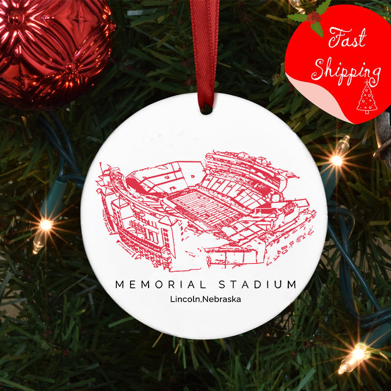 Memorial Stadium (Lincoln) - Nebraska Cornhuskers football,College Football Ceramic Christmas Ornament