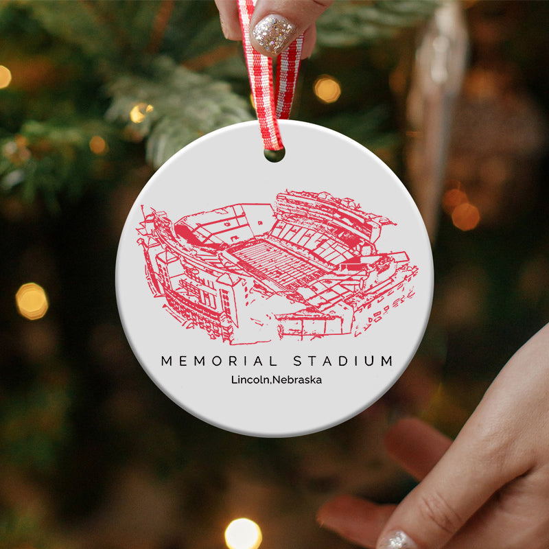 Memorial Stadium (Lincoln) - Nebraska Cornhuskers football,College Football Ceramic Christmas Ornament