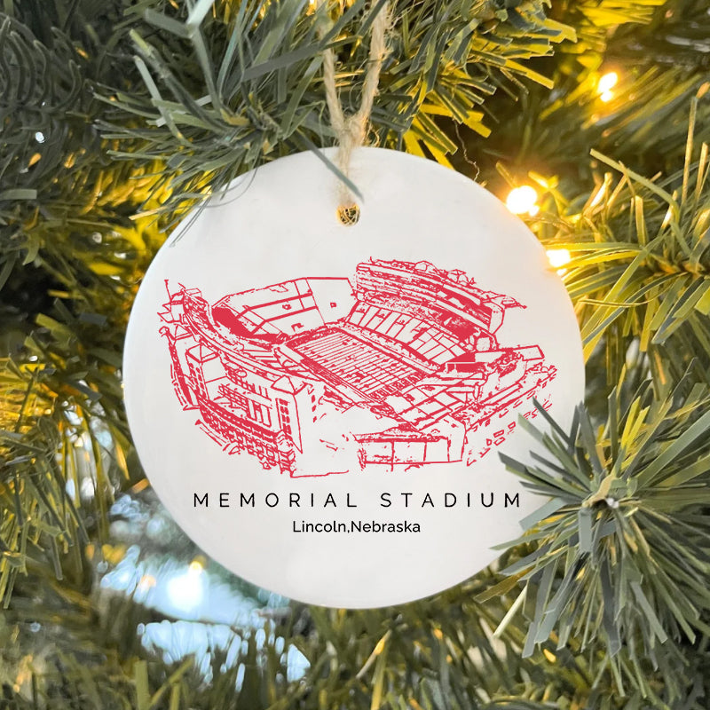 Memorial Stadium (Lincoln) - Nebraska Cornhuskers football,College Football Ceramic Christmas Ornament