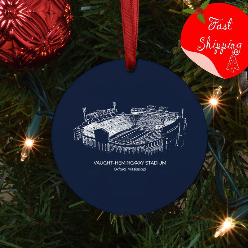 Vaught–Hemingway Stadium - Ole Miss Rebels football, College Football Ceramic Christmas Ornament