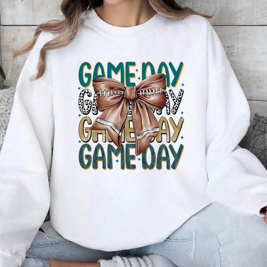 Jacksonville Jaguars Game Day Football Bow-Knot Sweatshirt