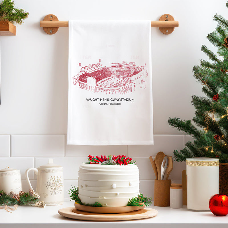 Vaught–Hemingway Stadium - Ole Miss Rebels football,College Football Tea Towel