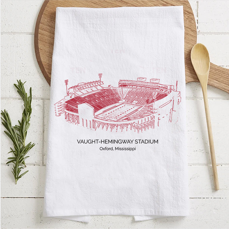 Vaught–Hemingway Stadium - Ole Miss Rebels football,College Football Tea Towel