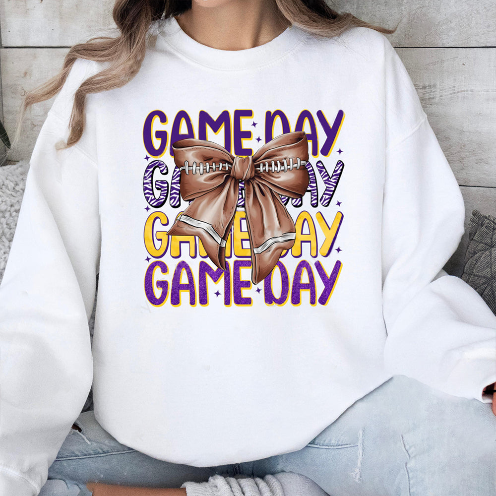 LSU Tigers football Game Day Football Bow-Knot Sweatshirt