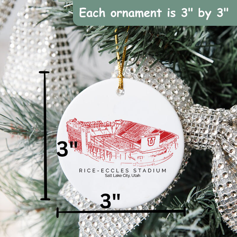 Rice–Eccles Stadium - Utah Utes football,College Football Ceramic Christmas Ornament