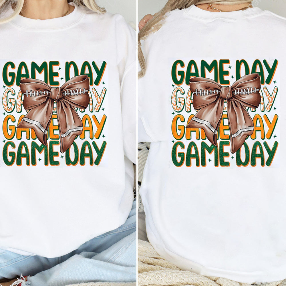 Miami Hurricanes football Game Day Football Bow-Knot Sweatshirt