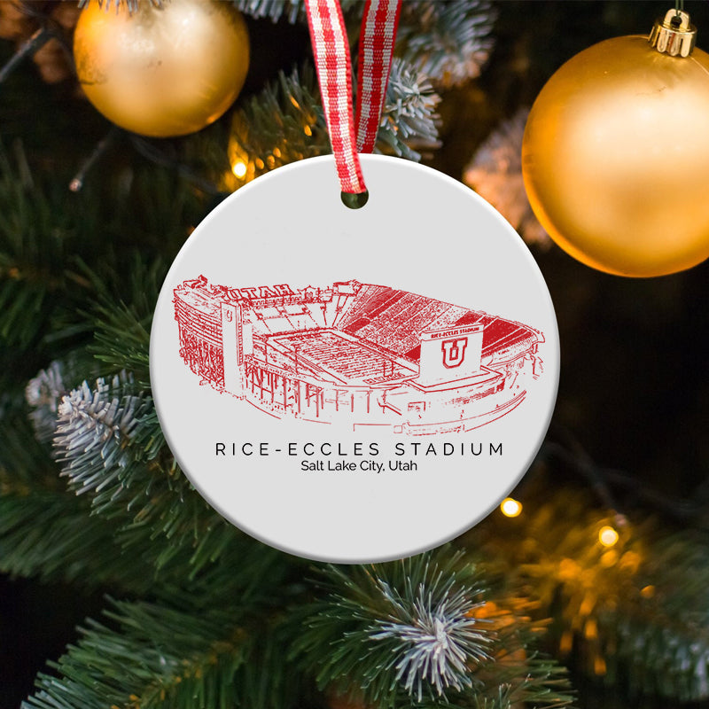 Rice–Eccles Stadium - Utah Utes football,College Football Ceramic Christmas Ornament