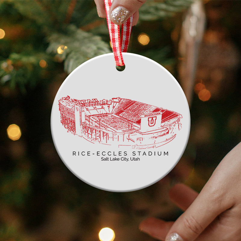 Rice–Eccles Stadium - Utah Utes football,College Football Ceramic Christmas Ornament